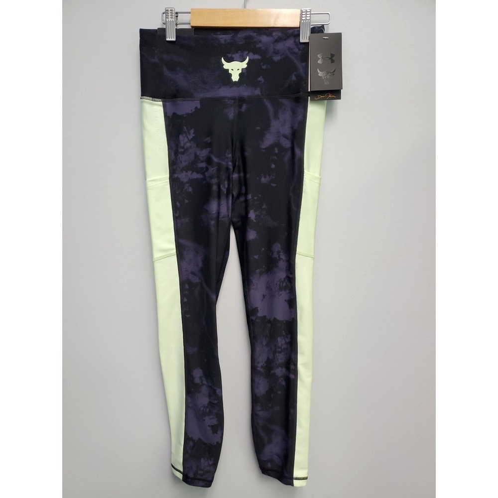 UNDER ARMOUR Project Rock Women's Print Ankle Leggings w Phone Pocket Size S NWT